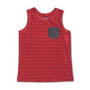 NWT Red Striped Toddler Tank Top - Kids Size 2T Cat & Jack Pocket Shirts